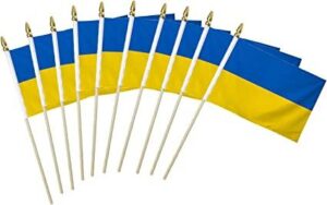 Ukraine Flag 4 inch by 6 inch 12 pack