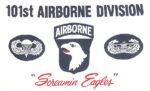 101st Airborne W/Emblem White Flag 3x5 FT