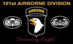 101st Airborne W/Emblem Black Flag 3x5 FT