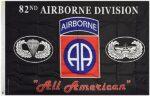 82nd Airborne W/Emblems Black Flag 3x5 FT