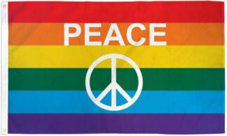 Rainbow Peace Symbol Flag