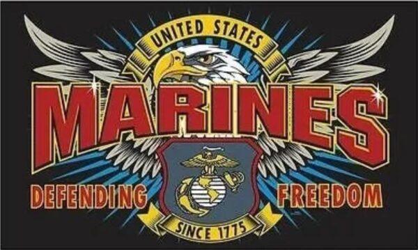 Marines Defending Freedom Black Flag