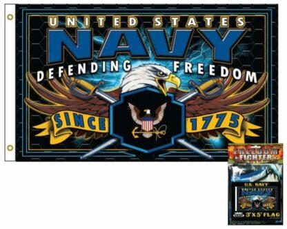 Navy Defending Freedom Blue Flag