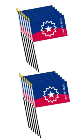 Juneteenth With Date Flag 4 inch by 6 inch 12 pack