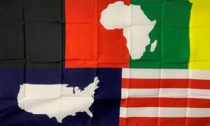 Afro American USA and Africa Flag