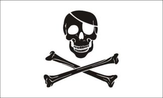 Pirate Patch Flag White
