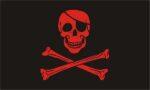 Pirate Patch Flag Black-Red 3x5 FT