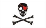 Pirate Red Patch Flag White 3x5 FT