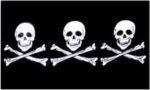 Three Skulls Flag 3x5 FT