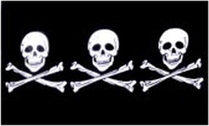 Three Skulls Pirate Flag
