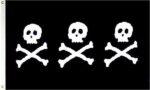 Condent Triple Skulls Pirate Flag 1 3x5 FT