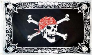 Skull With Border Pirate Flag