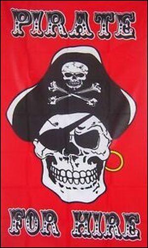 Pirate For Hire Flag Red