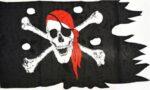 Pirate Red Scarf Flag Frayed 3x5 FT