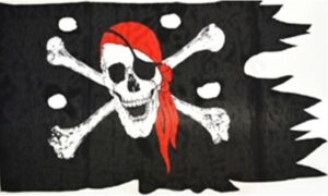 Pirate Red Scarf Flag Frayed