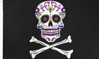 Sugar Skull Crossbones Calavera Flag