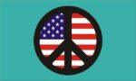 Peace USA Flag Turquoise 3x5 FT