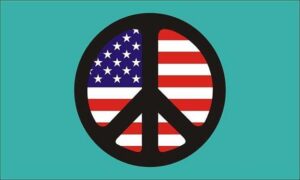 Peace USA Flag Turquoise