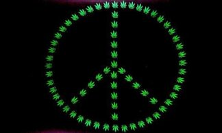 Peace Marijuana Leaf Flag