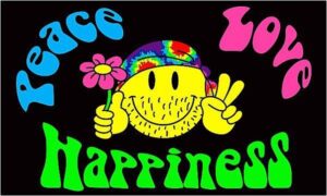 Peace Love & Happiness Flag