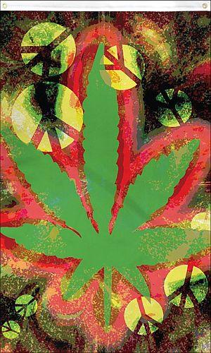 Peace Tie Dye Marijuana Flag