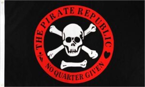 Pirate Republic No Quarter Given Flag Red