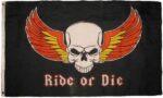 Ride Or Die Skull & Wings Biker Flag 3x5 FT