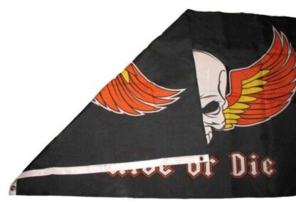 Ride Or Die Skull & Wings Biker Flag
