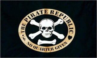Pirate Republic No Quarter Given Flag Black
