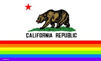 Rainbow California White Flag