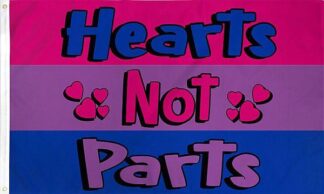 Hearts Not Parts Bisexual Flag