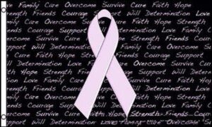 Pink Ribbon Flag Black