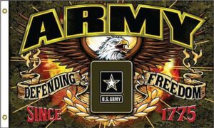 Army Defending Freedom Flag Gold