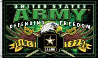 Army Defending Freedom Flag Green
