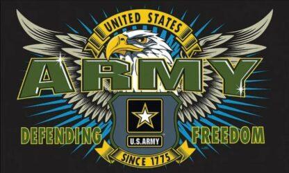 Army Defending Freedom Black Flag
