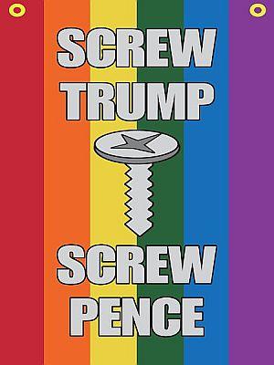 Rainbow Screw Trump Flag