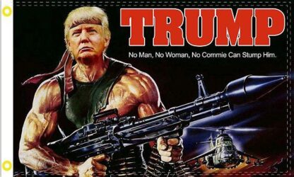 Trump With Gun Rambo Flag