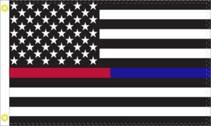 Thin Red & Blue Line USA Flag Firefighters & Law Enforcement