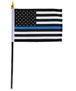 Thin Blue LIne USA Flag 4 inch by 6 inch