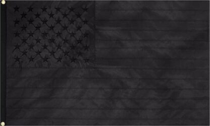 All Black American Flag Embroidered