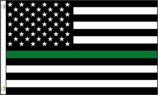 Thin Green Line USA Flag Military Border Patrol & Park Rangers