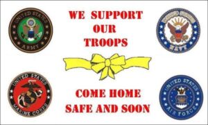 We Support Our Troops 4 Insignia Flag