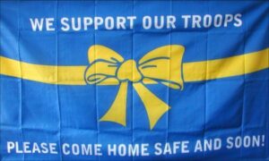 We Support Our Troops Flag Blue