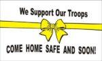 We Support Our Troops Flag White 3x5 FT