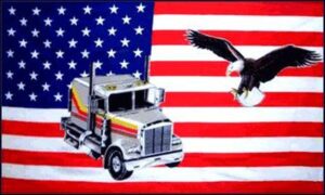 Trucker USA Eagle Flag