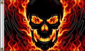 Skull Flame Flag