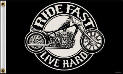 Ride Fast Live Hard Biker Flag