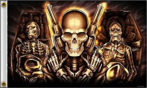 Skeletons Guns & Coffins Flag