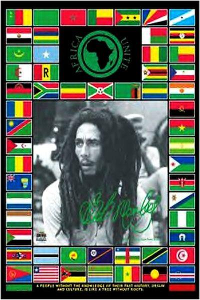 Bob Marley Africa Vertical Flag