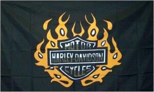 Harley-Davidson Orange Flame Flag